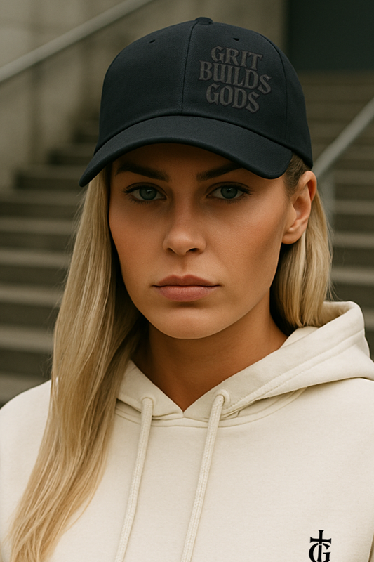 GRIT BUILDS GODS – Blackout Trucker Hat