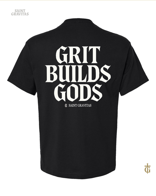 GRIT BUILDS GODS – Stacked Logo Tee