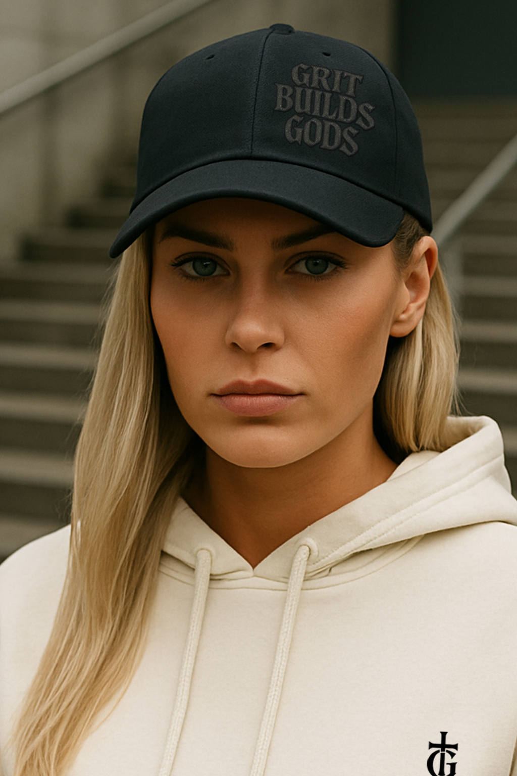 GRIT BUILDS GODS – Blackout Trucker Hat